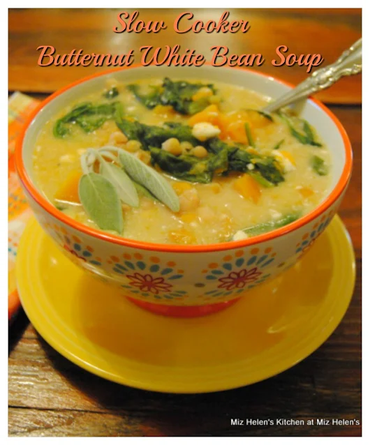 Slow Cooker Butternut White Bean Soup at Miz Helen's Country Cottage