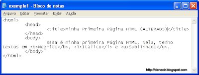 Alterando o Código Fonte da Página HTML criada