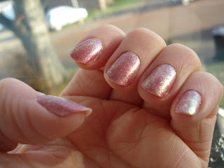 Flakys nail varnish lacquer pink sparkles