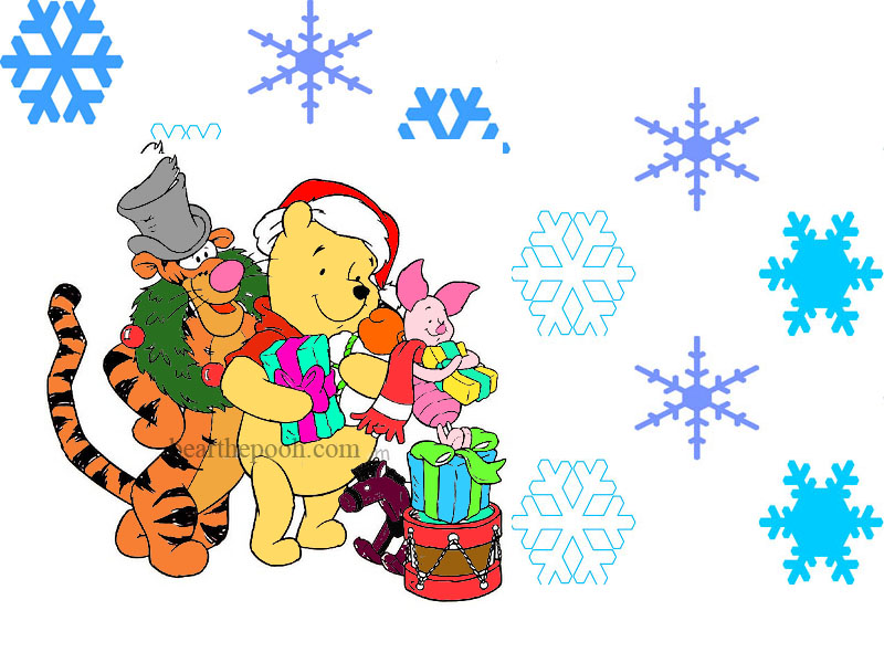  Winnie the Pooh Christmas Desktop Wallpaper showcasing cartoons - Pooh, 