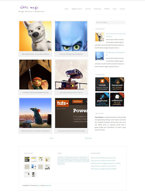 Free blogger gallery template download white magic