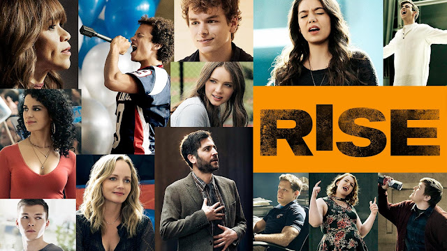 Banner przedstawiający postaci z serialu „Rise”