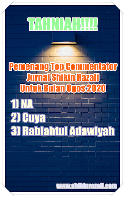 Top Commentator bulan Ogos 2020.. TAHNIAH..!