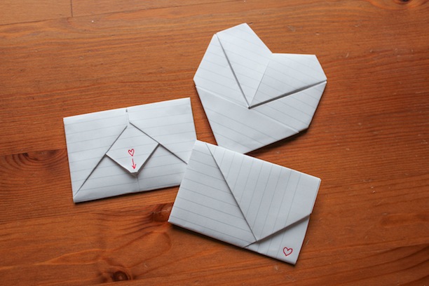 how to fold origami notes for valentines day like you did in junior high and middle school