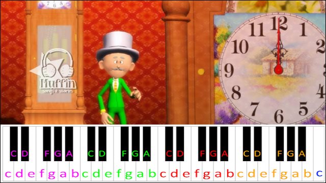 My Grandfather's Clock by Muffin Songs Piano / Keyboard Easy Letter Notes for Beginners