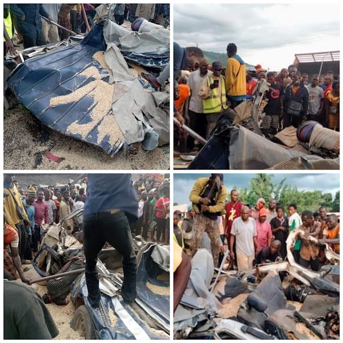 15 Dead, Many Injured As Trailer Crashes Into Commercial Bus In Edo [GRAPHIC PHOTOS]