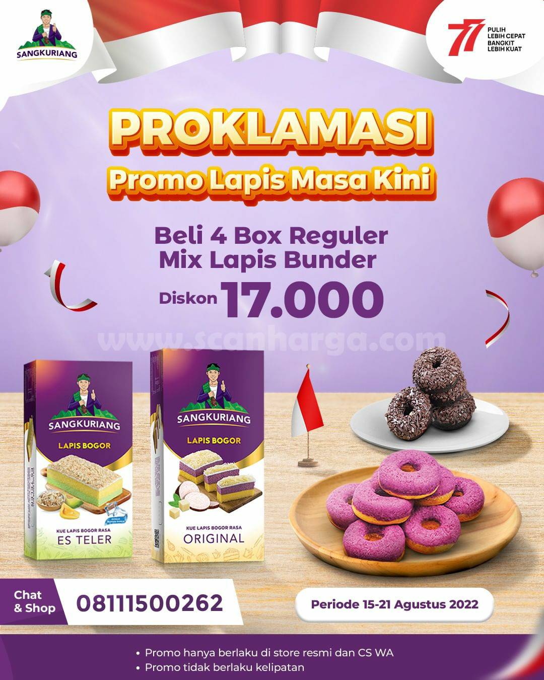 Promo Lapis Bogor Sangkuriang PROKLAMASI DISKON Rp. 17.000