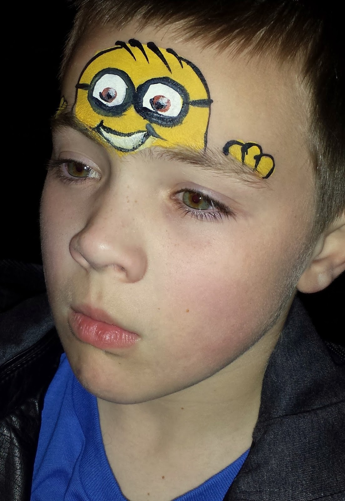 minion face paint by  Lane Despicable Evil Painting Minion Deborah Face