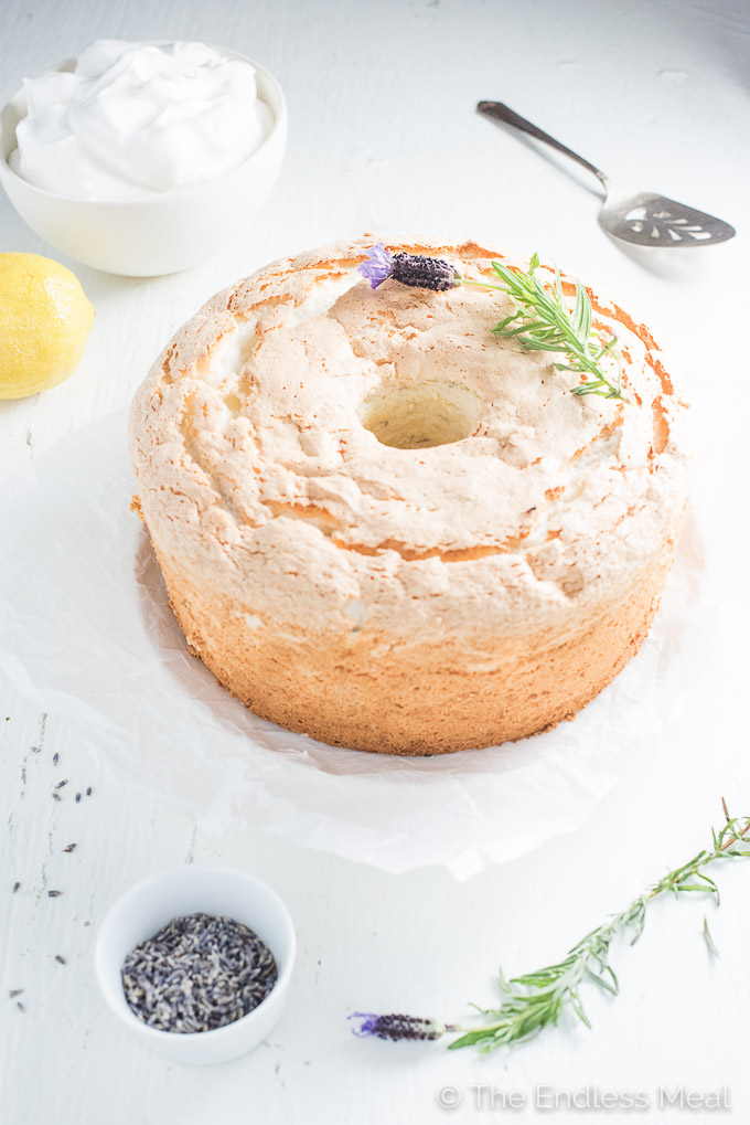 LAVENDER LEMON ANGEL FOOD CAKE