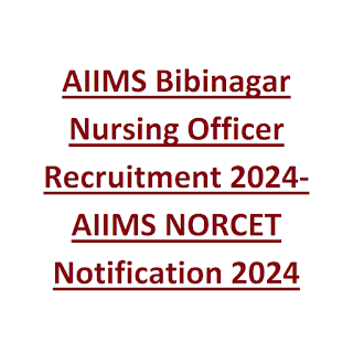 AIIMS Bibinagar Nursing Officer Recruitment 2024-AIIMS NORCET Notification 2024