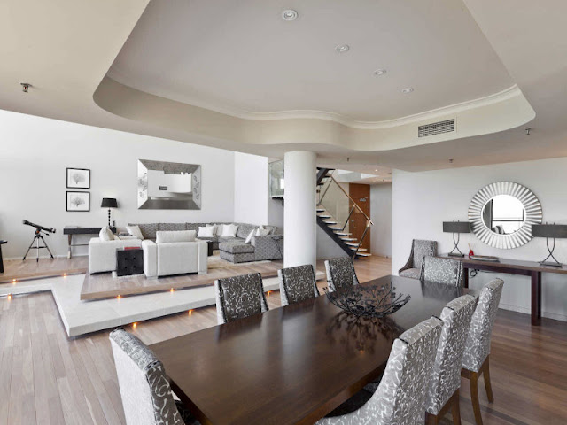 Modern penthouse living room