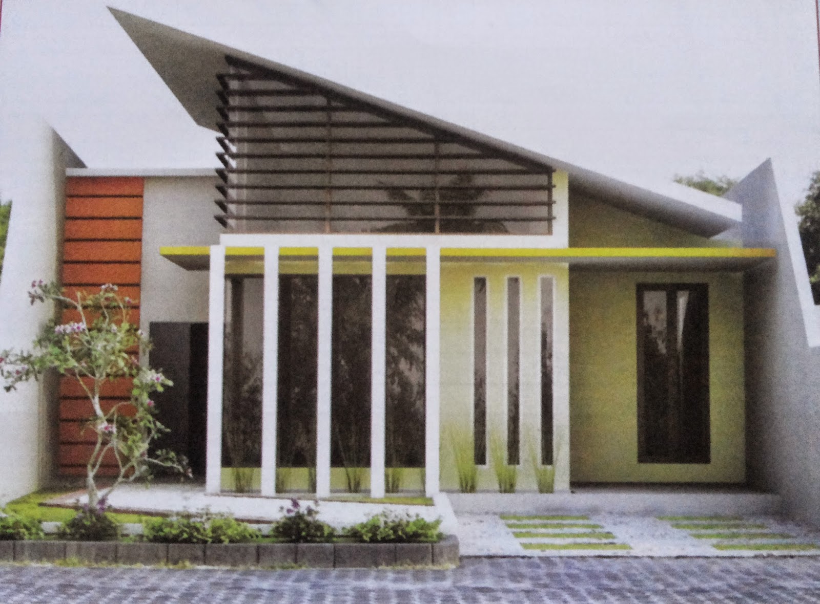 Desain Rumah  Minimalis  Atap  Miring  Sebelah Wild Country 