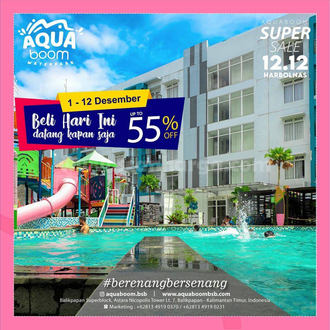 Aquaboom Promo Super Sale 12.12 HARBOLNAS Diskon hingga 55%