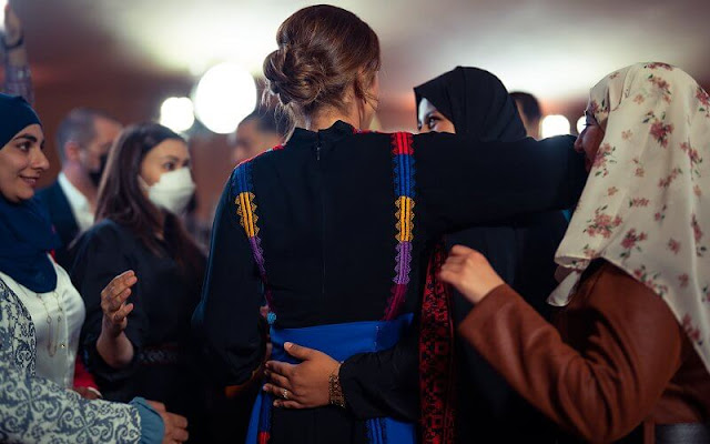 Queen Rania of Jordan hosted a group of local women over Iftar in the governorate of Irbid