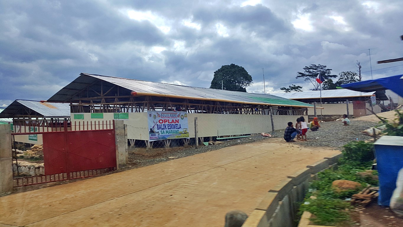 gate and frontage of a temporary elementary school at temporary shelter area 4