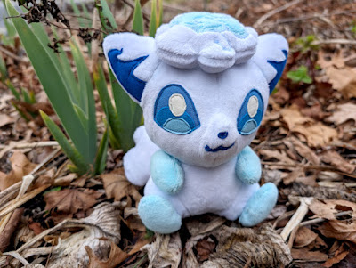 Alolan Vulpix Pokemon plush, handmade by artist Dorothy Tully