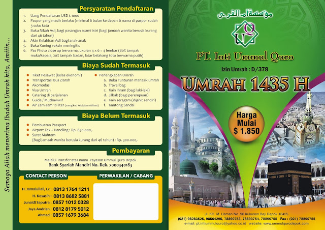 Kumpulan Brosur Haji dan Umroh dan Harga Tour - Printing 