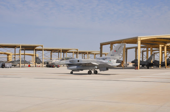 An F16 arrives from the UAE