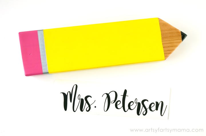 Personalized Pencil Teacher Gift Tutorial at artsyfartsymama.com