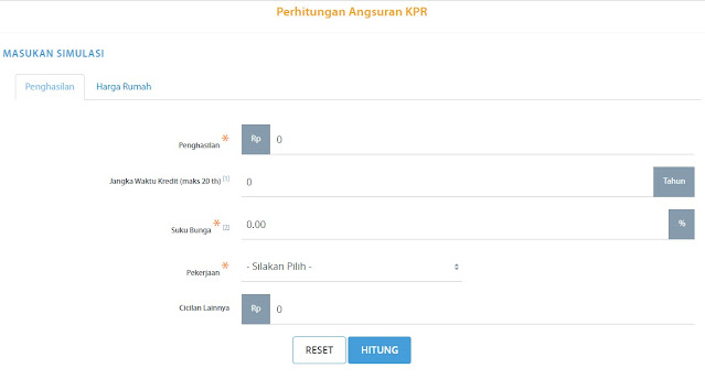 Simulasi KPR Mandiri