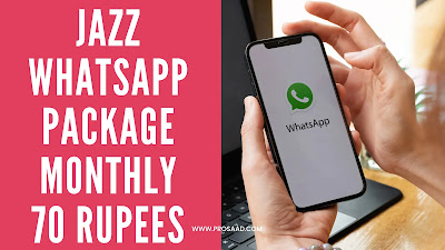 Jazz WhatsApp Package Monthly 70 Rupees