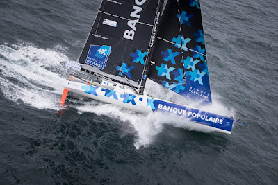 Banque Populaire VIII d'Armel Le Cléac'h en tête de The Transat en IMOCA.