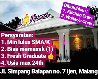 Lowongan Kerja di de’ Pans Kota Malang Kitchen Waitress