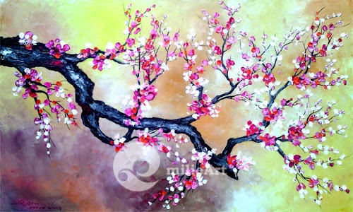 Terkeren 17 Lukisan Bunga  Sakura  Yg Mudah  Gambar  Bunga  