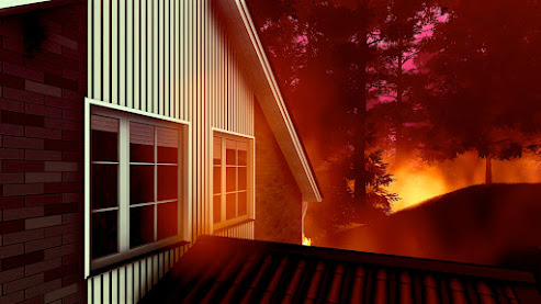 Wildfire Burning Near House