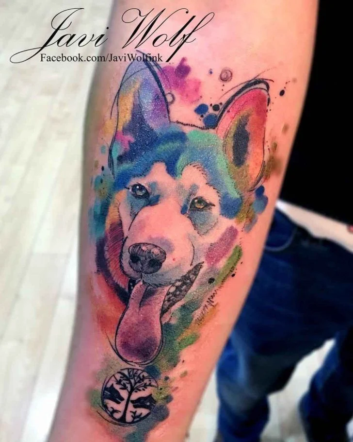 Tatuajes de perros en Acuarela