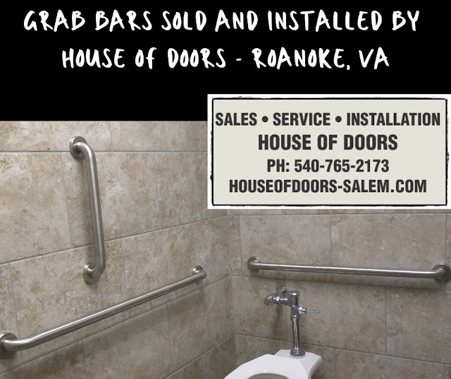 Grab bars sold and installed by House of Doors - Roanoke, VA