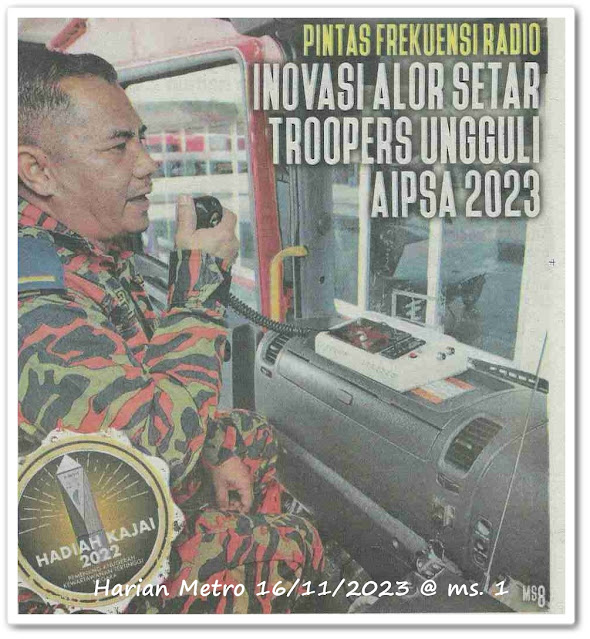 Inovasi Alor Setar Troopers ungguli AIPSA 2023 ; Awal-awal sudah 'memikat hati' - Keratan akhbar Harian Metro 16 November 2023