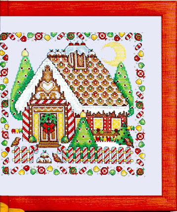 cross stitch chritsmass pattern free- schema casa di pan di zenzero a punto croce #natale	#christmas #patternstitch