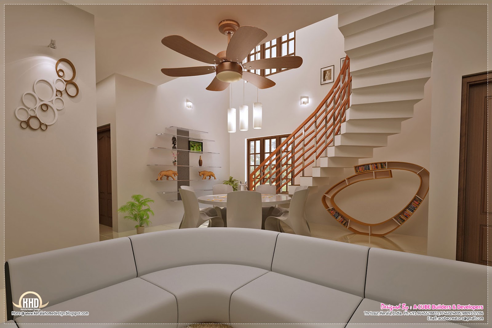 Awesome interior decoration ideas - Kerala home design and floor plans  ... interior Stair design interior