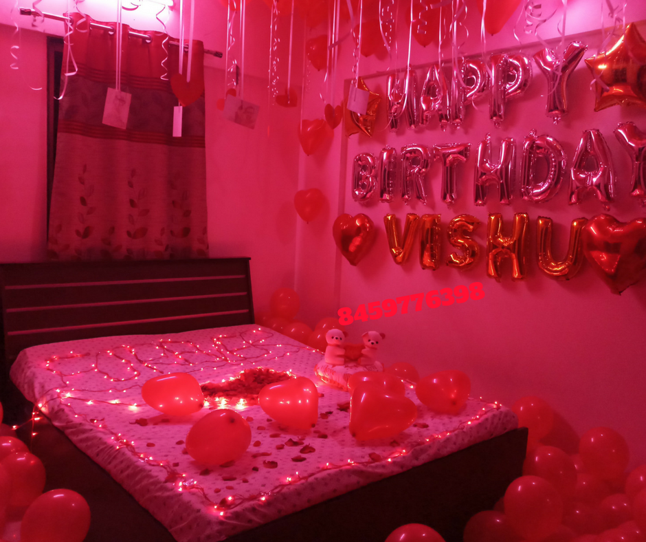 Romantic Room Decoration  For Surprise Birthday Party in 