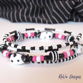 black pink white beaded bracelet pattern ideas funky rava designs