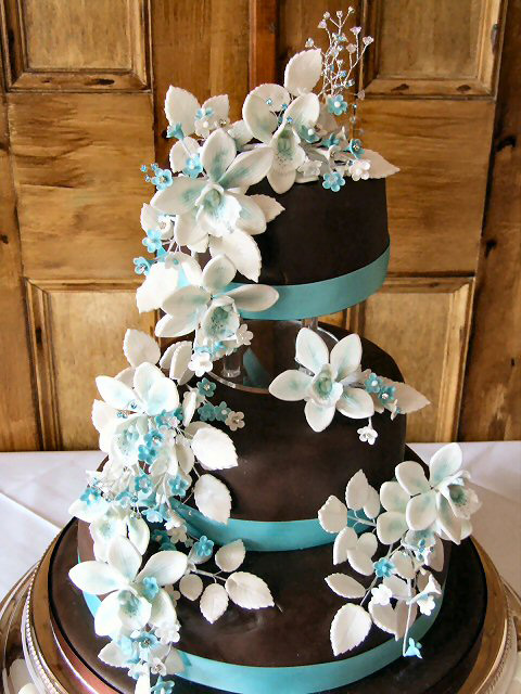 turquoise and black wedding