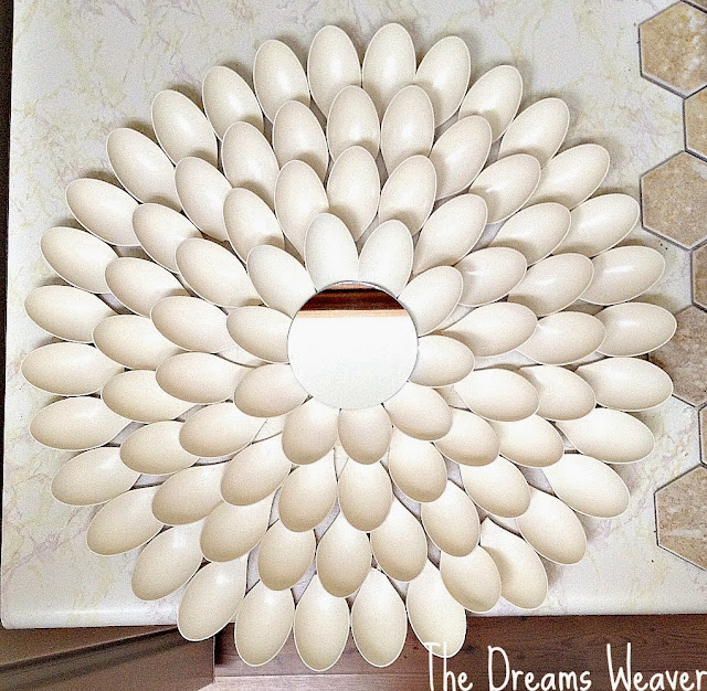 Upcycled Plastic Spoon Sunburst Mirror~ The Dreams Weaver