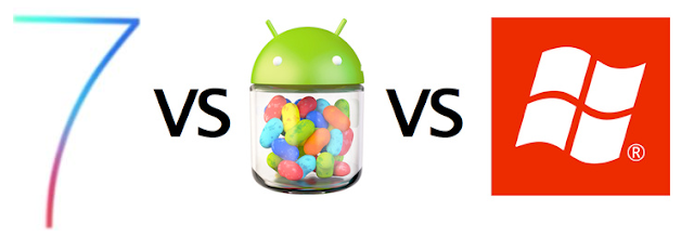 iOS 7 vs Windows Phone 8 vs Android Jelly Bean 4.2