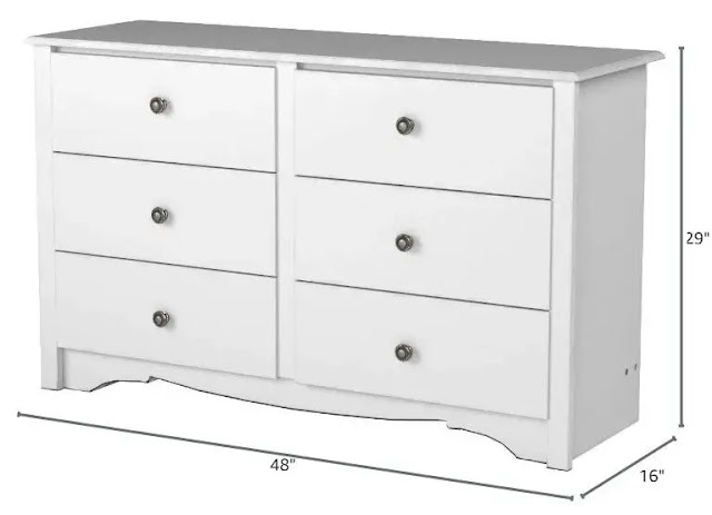 10. White Monterey Children’s 6 Drawer Dresser