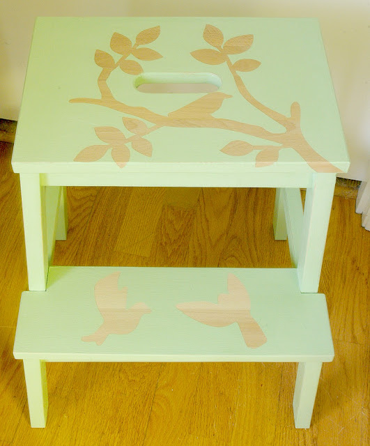 Reverse Stencilled BEKVAM Step Stool