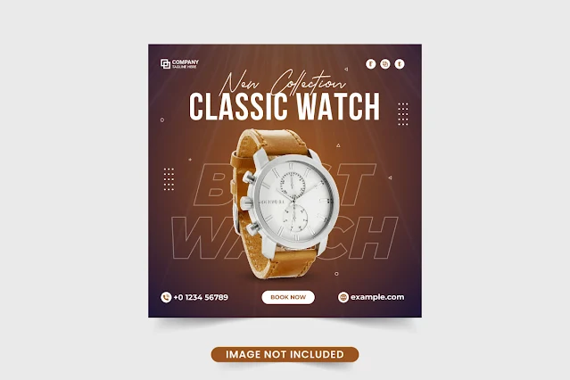 Smartwatch Promotional Template Vector free download