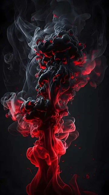 Red Black Smoke Mobile Phone Wallpaper