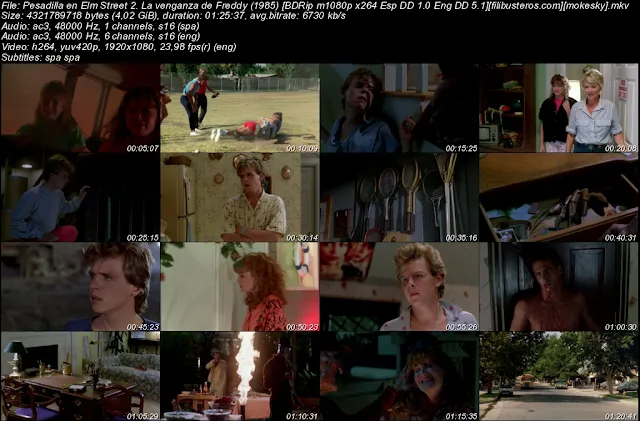 Cine Cuchillazo A Nightmare on Elm Street 2: Freddy's Revenge 1985 Jack Sholder Castellano Latino Inglés Subs Subtítulos Subtitulada Español VOSE MEGA Película