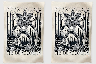 Stranger Things Demogorgon Linocut Print by Attack Peter x Netflix
