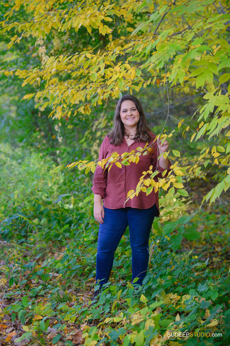 Skyline High School Girls Senior Pictures in Nature Fall Colors by SudeepStudio.com Ann Arbor Senior Portrait Photographer