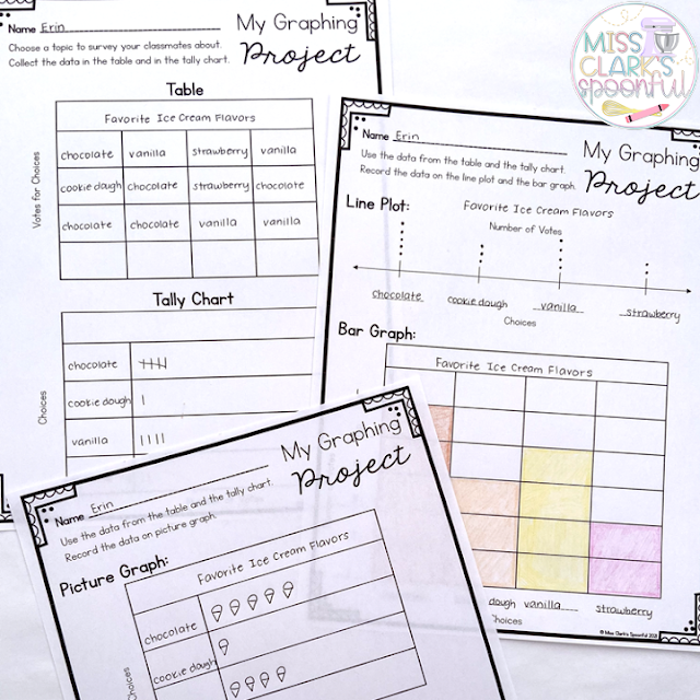 bar graphs, picture graphs, and tally chart activity