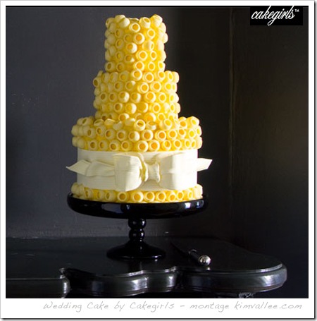 yellow and silver wedding cakes