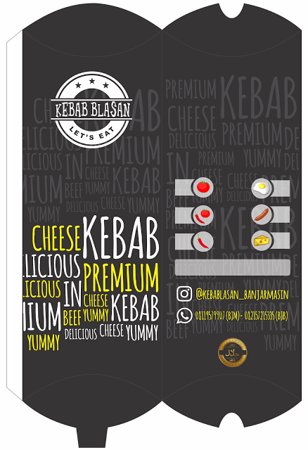 Download Desain dan Pola Bungkus Kebab Premium CDR | Design Corel