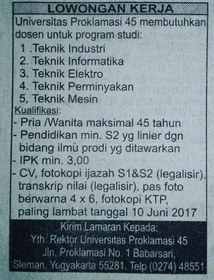 Lowongan Dosen Terbaru 2017 2018 - Info Lowongan Kerja ID